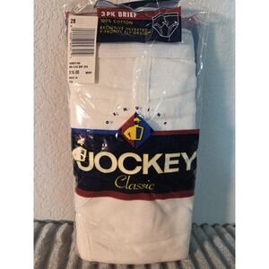 Vtg 1996 USA Jockey Briefs 3 Pack 28 Inverted Y Fly White Classic Underwear NOS